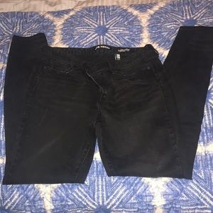 Joe Fresh classic slim black fade tattered jeans